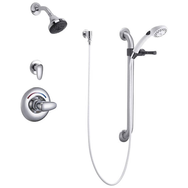 Shower Head Kit, Chrome, Wall